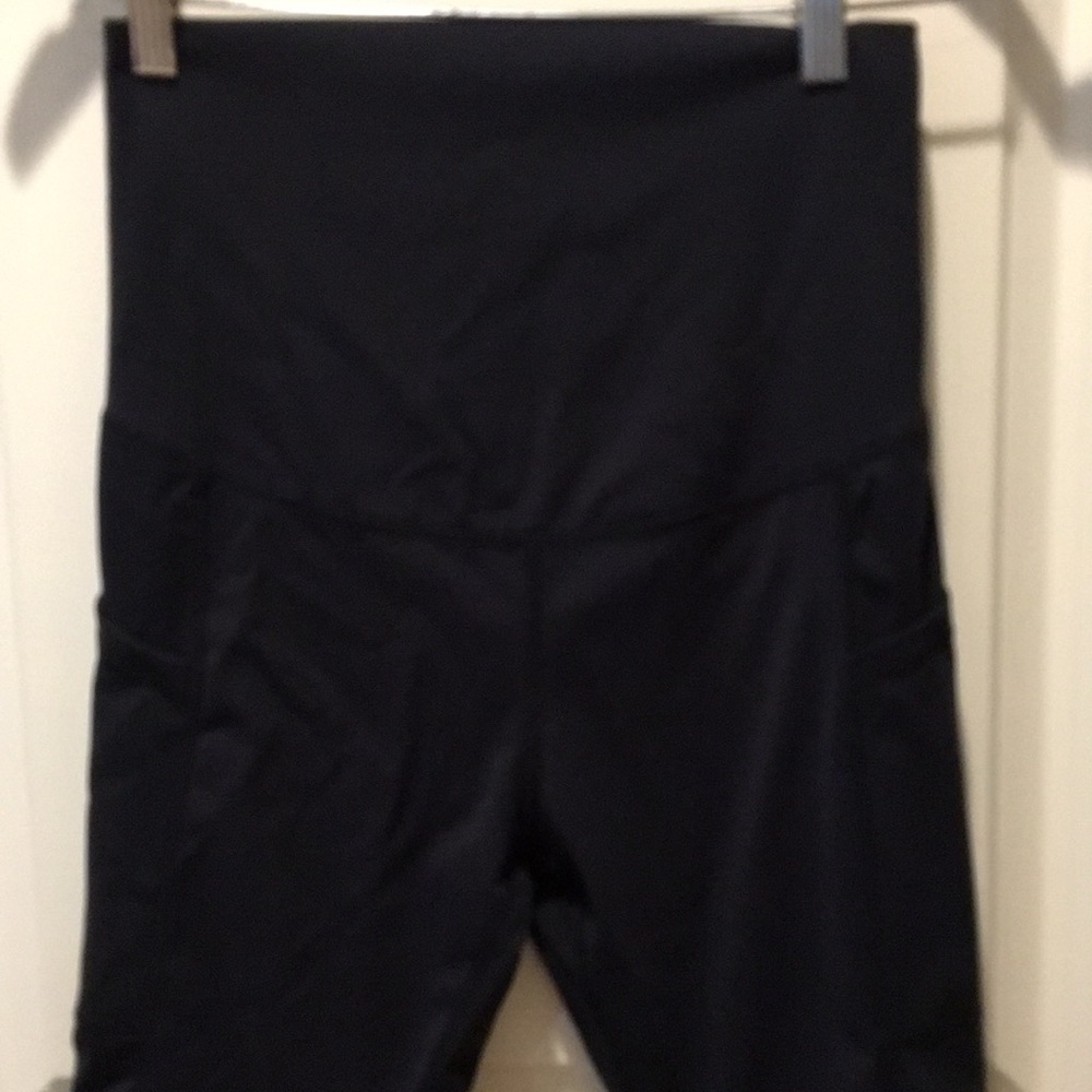 Maternity | high waisted maternity capri Leggings pants pockets Black Size S